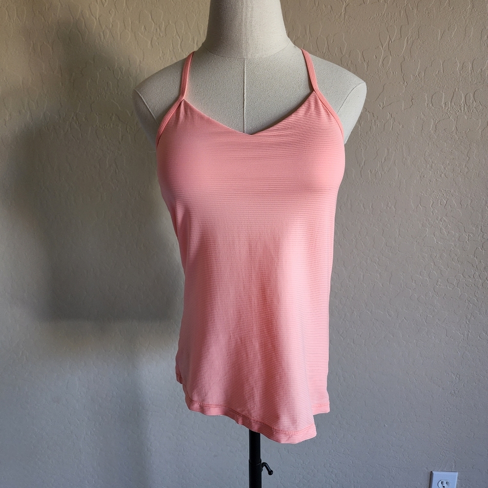 Lorna Jane Tank Top Small Coral Built-in Bra
